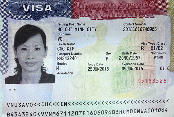 Võ Kim Cúc đậu Visa du lịch Mỹ